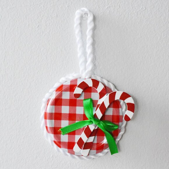 Handmade Picnic Core Christmas Ornament Recycled Christmas Decor - Picture 1 of 4